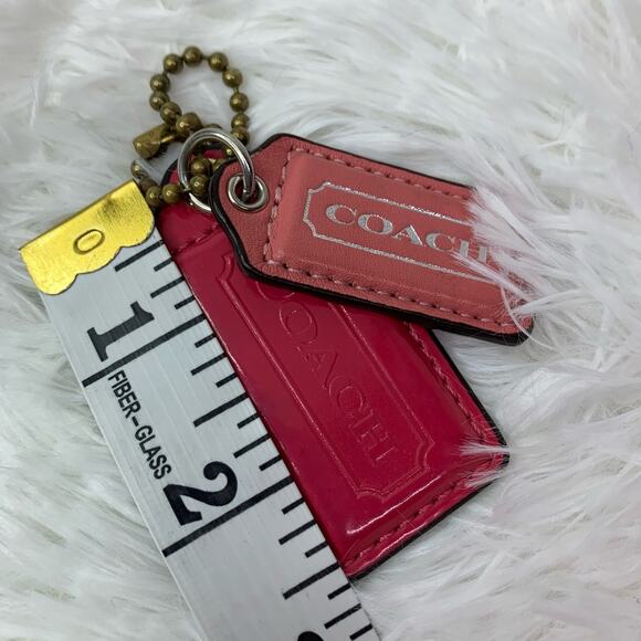 Double Pink COACH Replacement Hang Tag Bag Charm - Picture 3 of 3